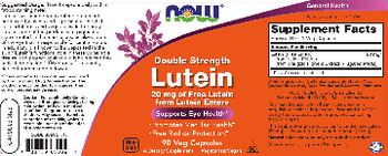 NOW Double Strength Luteiin 20 mg - supplement