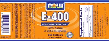 NOW E-400 - supplement