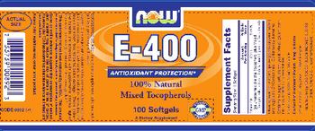 NOW E-400 100% Natural Mixed Tocopherols - supplement