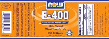 NOW E-400 100% Natural Mixed Tocopherols - supplement