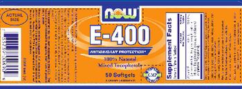 NOW E-400 100% Natural Mixed Tocopherols - supplement