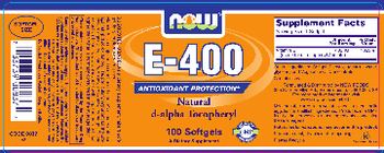 NOW E-400 - supplement