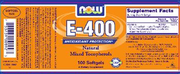 NOW E-400 Natural Mixed Tocopherols - supplement