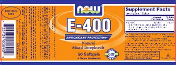 NOW E-400 Natural Mixed Tocopherols - supplement