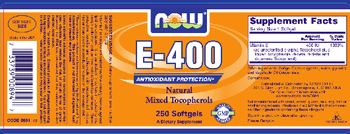 NOW E-400 Natural Mixed Tocopherols - supplement