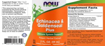 NOW Echinacea & Goldenseal Plus - supplement