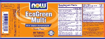 NOW EcoGreen Multi Iron-Free - supplement