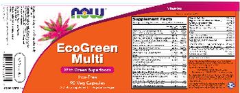 NOW EcoGreen Multi Iron-Free - supplement