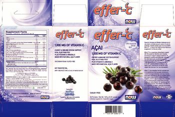 NOW Effer-C Acai Effervescent Drink Mix - supplement