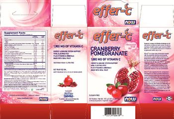 NOW Effer-C Cranberry Pomegranate Effervescent Drink Mix - supplement