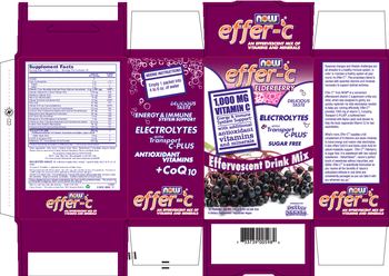 NOW Effer-C Elderberry Effervescent Drink Mix - supplement