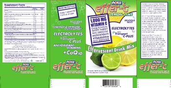 NOW Effer-C Lemon-Lime Effervescent Drink Mix - supplement