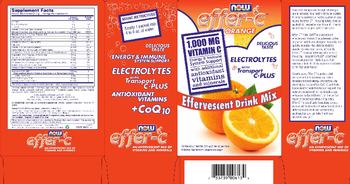 NOW Effer-C Orange Effervescent Drink Mix - 