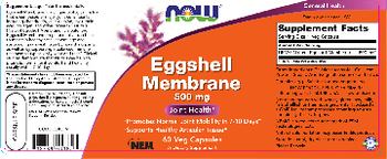 NOW Eggshell Membrane 500 mg - supplement