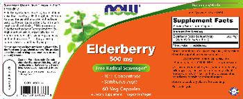 NOW Elderberry 500 mg - supplement