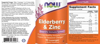 NOW Elderberry & Zinc - supplement