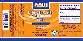 NOW Elderberry, Zinc & Echinacea Syrup - this statement has not been evaluated by the food drug administration this product is not intended t