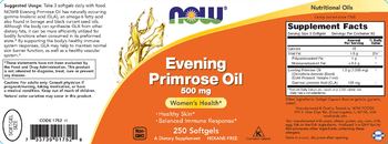 NOW Evening Primrose Oil 500 mg - supplement