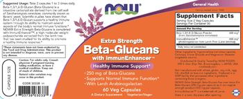 NOW Extra Strength Beta-Glucans with ImmunEnhancer - supplement