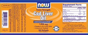 NOW Extra Strength Cod Liver Oil 1,000 mg - supplement