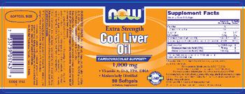 NOW Extra Strength Cod Liver Oil 1,000 mg - supplement