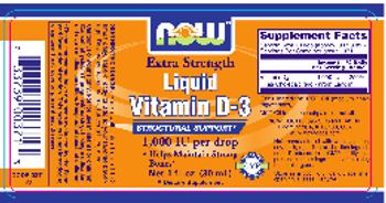NOW Extra Strength Liquid Vitamin D-3 - supplement