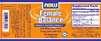 NOW Female Balance With Wild Yam, Vitex, Dong Quai And GLA - supplement