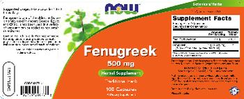 NOW Fenugreek 500 mg - supplement