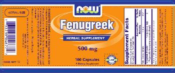 NOW Fenugreek - supplement