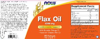 NOW Flax Oil 1000 mg - supplement