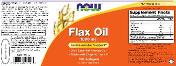 NOW Flax Oil 1000 mg - supplement