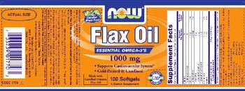 NOW Flax Oil 1000 mg - supplement