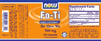 NOW Fo-Ti 560 mg - herbal supplement