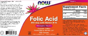NOW Folic Acid 800 mcg - supplement