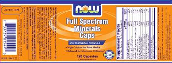 NOW Full Spectrum Minerals Caps - supplement