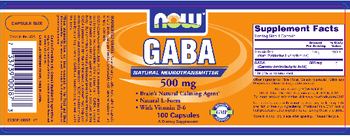 NOW GABA 500 mg - supplement