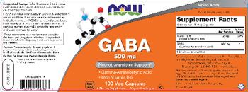 NOW GABA 500 mg - supplement