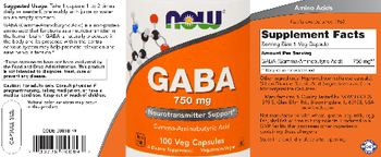 NOW GABA 750 mg - supplement
