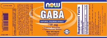 NOW GABA 750 mg - supplement