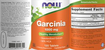 NOW Garcinia 1000 mg - supplement