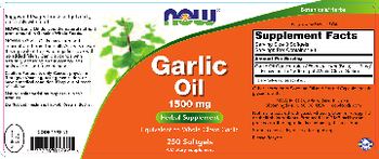 NOW Garlic Oil 1500 mg - herbal supplement