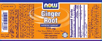 NOW Ginger Root 550 mg - supplement