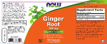 NOW Ginger Root 550 mg - supplement