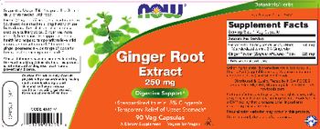 NOW Ginger Root Extract 250 mg - supplement