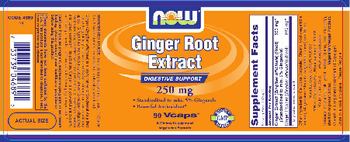 NOW Ginger Root Extract 250 mg - supplement