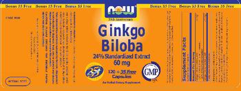 NOW Ginkgo Biloba 24% Standardized Extract 60 mg - an herbal supplement