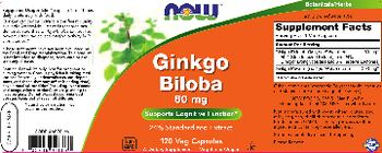 NOW Ginkgo Biloba 60 mg - supplement