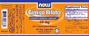 NOW Ginkgo Biloba 60 mg - supplement