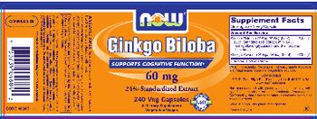 NOW Ginkgo Biloba 60 mg - supplement