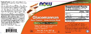 NOW Glucomannan Pure Powder - from Konjac Root - supplement